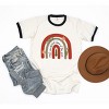 Simply Sage Market Women's Boho Most Wonderful Time Rainbow Short Sleeve Ringer Tee - 3 of 4