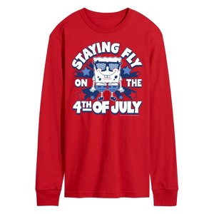 Men's - SpongeBob SquarePants - Fly on the 4th of July Long Sleeve Graphic T-Shirt - 1 of 3