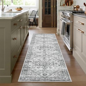 Washable Large Area Rug Non Slip Vintage Medallion Rug - 1 of 4