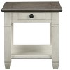 Vynxaria Casual Country End Table with Drawer, Rosy Brown & Antique White, 24" x 26" x 25"H, Model: Granby Collection - 4 of 4
