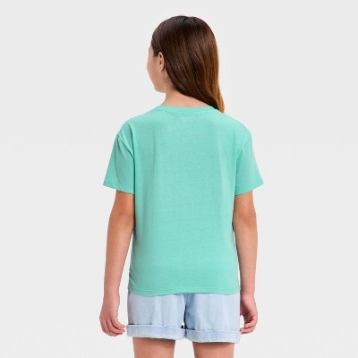 Disney Girls' Disney Lilo & Stitch Short Sleeve Graphic T-Shirt - Aqua Green L — фото 3