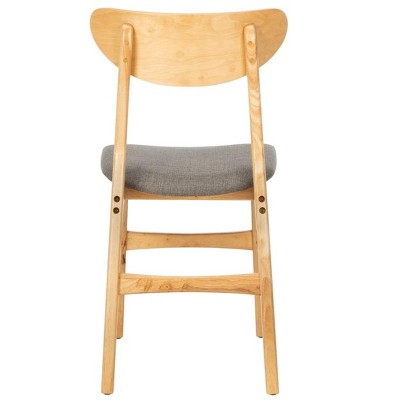 Transitional Gray-Brown Wood Upholstered Side Chair, Set of 2