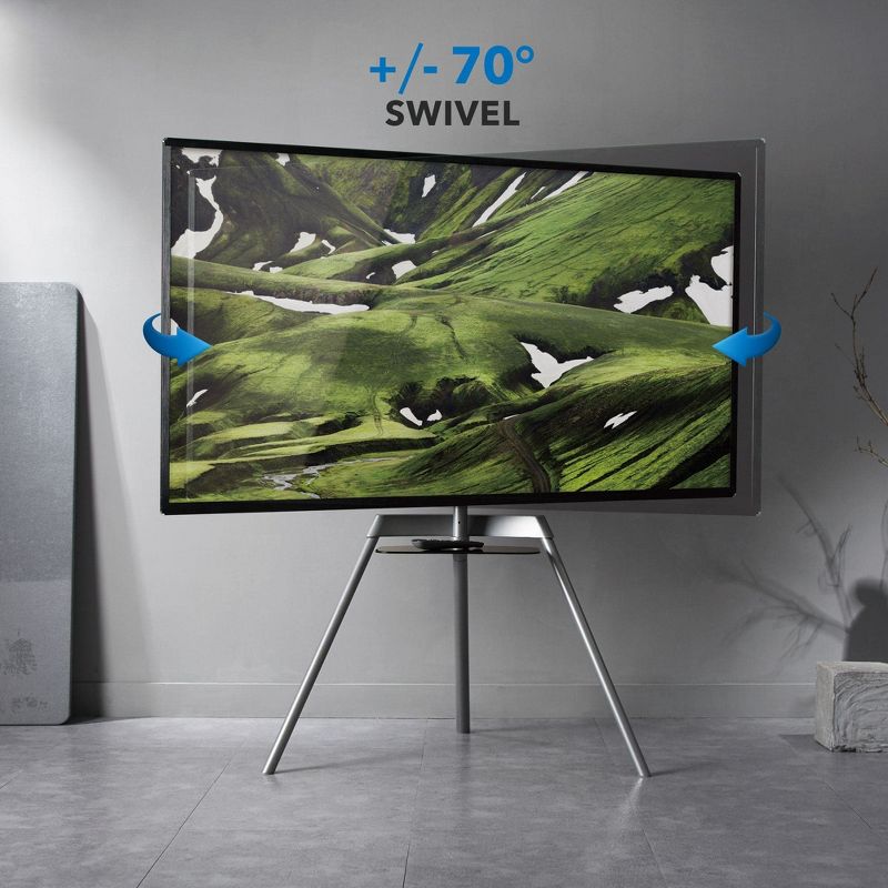Mount-It! Easel TV Stand & Portable TV Tripod Holds Up to 88 Pounds and Fits 43 - 65 Inch Flat & Curved Screens, Quickly Assembles with SNAP-Lock, 5 of 9