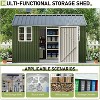 AMERLIFE 12x10.3x8.1 FT Galvanized Steel Outdoor Storage Shed - 4 of 4