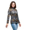24seven Comfort Apparel Mock Neck Long Sleeve Printed Top - 2 of 3