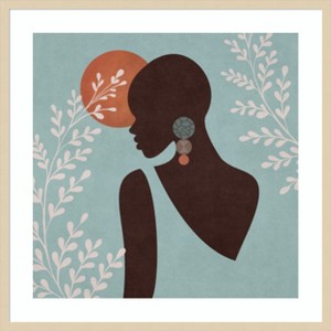 Amanti Art African Black Woman 01 Turkuaz by Emel Tunaboylu Wood Framed Wall Art Print - 1 of 4