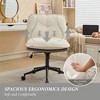 Oversize Seat Office Chair With Wheels, Backrest, Elegant Design Rolling Computer Chair, Ergonomic Design Adjustable Height Chair, Dark Gray+White - 3 of 4