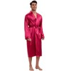 INSPIRE CHIC Men's Satin Long Sleeve Robe with Shorts Sleepwear 2-Piece Set - 2 of 4