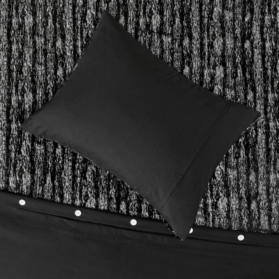 Naomi Black and Silver Faux Fur Full/Queen Duvet Cover Set