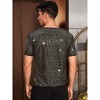 INSPIRE CHIC Men's Lightweight Round Neck Short Sleeve Disco Party Sequin T-Shirt - 3 of 4
