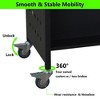 Library Book Cart, 3-Layer v-Shaped Single Sided Book Cart with 4 Wheels - 4 of 4