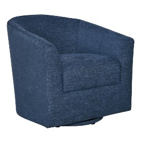 Liria Wooden Upholstered Barrel Chair for Livingroom with Metal Swivel Base | ARTFUL LIVING DESIGN - 1 of 4