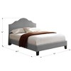Wallace & Bay Kirby Upholstered Bed with Nailhead, Queen, Gray - 3 of 4
