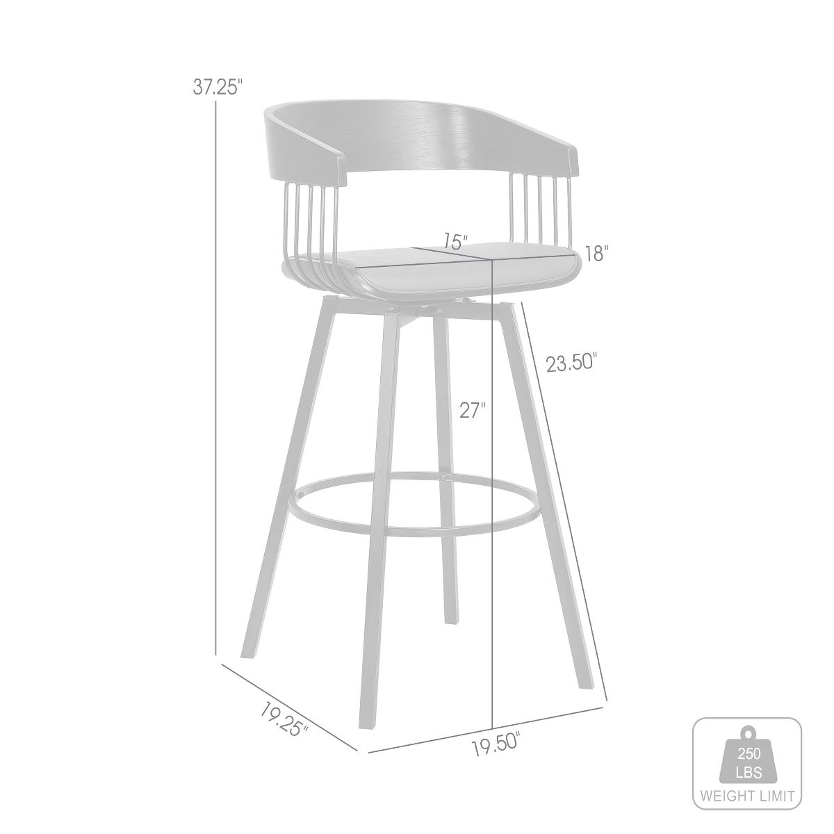 Athena Upholstered Swivel Barstool - thumbnail 10