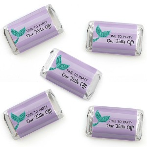 Big Dot of Happiness Let's Be Mermaids - Mini Candy Bar Wrapper Stickers - Baby Shower or Birthday Party Small Favors - 40 Count - 1 of 4