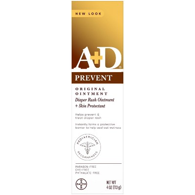 A+D Original Diaper Rash Ointment, Baby Skin Moisturizer and Protectant with Vitamins A and D - 4oz