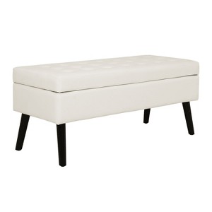 NicBex Storage Ottoman Bench for Bedroom,Leather and Linen Storage Bench with Solid Wood Legs,Ottoman for Living Room,Bedroom,Entryway - 1 of 4
