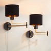 Possini Euro Design Possini Euro Rumi 13 1/4"H Gold Swing-Arm Plug-In Wall Lamp Set of 2 - 2 of 4