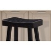 Traditional Solid Wooden Stool Set of 2pc, Contour Seat Black 29"H - 3 of 4
