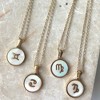 Adornia Tarnish Resistant 18k Gold Plated Mother of Pearl Zodiac Necklace - 2 of 2