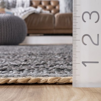 Handmade Reversible Flat-Woven Cotton Rug, 9' x 12', Gray