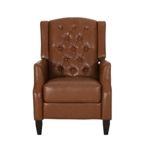 Sadlier Contemporary Faux Leather Tufted Pushback Recliner - Christopher Knight Home - 1 of 4