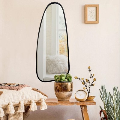 DOMETOUR 37" Asymmetrical Wall Mirror in Black Iron Finish