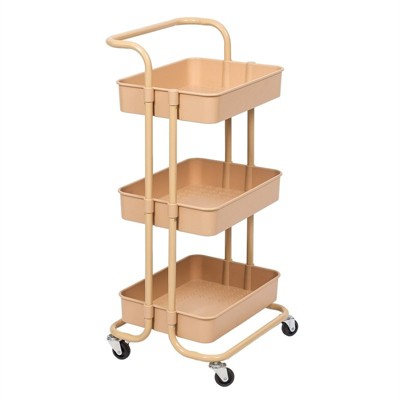 3 Tier Mobile Storage Caddy in Beige-Pemberly Row