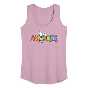 Women's - Peanuts - Snoopy Summer Beach Ball Graphic Racerback Tank - 1 of 4