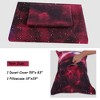 PiccoCasa Unique Bargains PiccoCasa Galaxy Sky Cosmos Night Pattern 3D Printed Single Size Bedding Quilt Duvet Cover Set Red 2 Pcs - 4 of 4