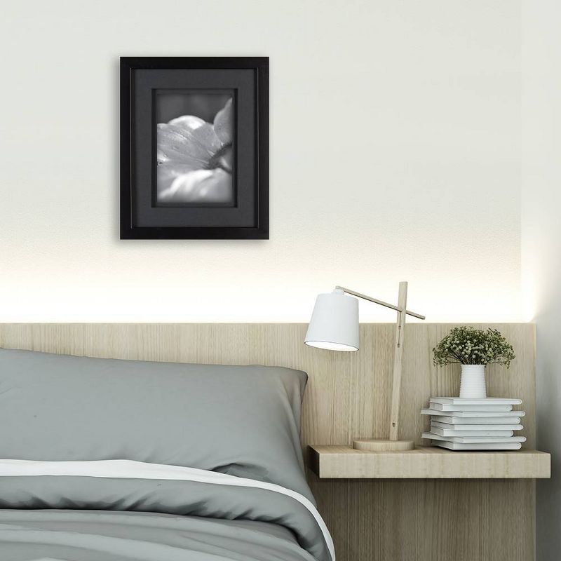 Gallery Solutions 8&#34;x10&#34; Black Tabletop Wall Frame with Double Black Mat 5&#34;x7&#34; Image, 3 of 6