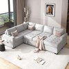 U Style Modular Combination Sofa Set, Sectional Sofa with Convertible Sofa Bed, USB and Type-C Interfaces, Footstool for Living Rooms, Offices - 2 of 4
