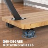 Acekool C-Shaped End Table with Rolling Wheels, 2-Tier Storage Side Table, Compact TV Tray Table for Living Room, Bedroom, Walnut Finish - 3 of 4