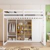 Merax  Modern Wood Loft Bed with Wardrobe Shelves and Cabinet - 2 of 4