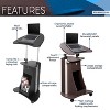 Rolling Adjustable Laptop Cart with Storage - Techni Mobili - 3 of 4
