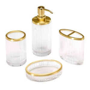 Nicole Miller Louise 4-Piece Bath Accessory Set - 1 of 3