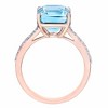 Pompeii3 Aquamarine (11x9mm) & Diamond 14k Rose Gold Ring - 2 of 4