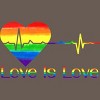 Adult Design By Humans Pride Love is Love Heartbeat By WinterJJ Racerback Tank Top - 2 of 2