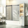 VEVOR Frameless Sliding Bathtub Door, 56-60 in.W x 60 in.H,Frameless Double Sliding Tub Door with 5/16 in  Tempered Glass and Handle, Black &Clear - 2 of 4