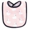 Hudson Baby Infant Girl Cotton Bib and Headband or Caps Set 8pk, Swan, One Size - 3 of 4