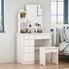 FUFU&GAGA Makeup Vanity Set with Mirror and Stool Drawer and Shelf - 2 of 4