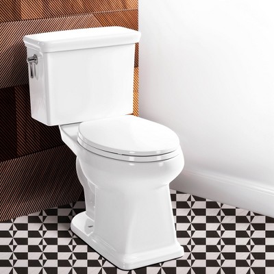 Captiva Designs Two-Pieces Elongated Toilet, Comfortable Height Toilet