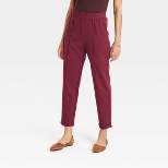 Women's High-Rise Regular Fit Tapered Ankle Knit Pants - A New Day™