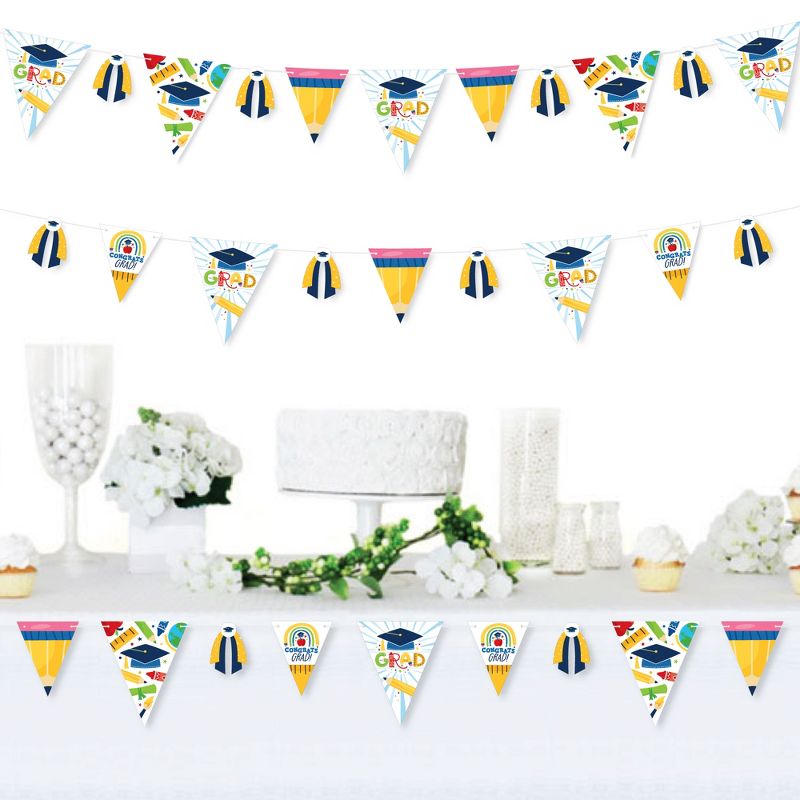 Big Dot of Happiness 30 Piece Elementary Graduation Party Pennant Triangle Banner, 3 of 10