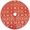 Aghana Digitals 4 ft Red Fabric Christmas Tree Skirt with Snow Pattern & Matching Sock - Soft, - 3 of 4