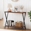 41.3/33.5" Industrial Narrow Console Table, 2-Tier Entryway Wood Table w/Metal Frame for Entryway, Hallway, Living Room - 2 of 4