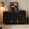 FUFU&GAGA Modern Minimalist Style Horizontal Dresser Black Eight Drawer Cabinet Elegant Home Storage - 3 of 4