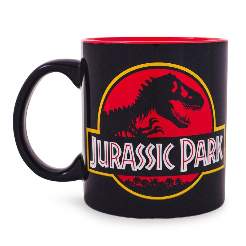 Silver Buffalo Jurassic Park Logo Black Ceramic Mug | Holds 20 Ounces, 2 of 7