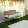 60" x 19" x 3" Sunbrella Canvas Tufted Outdoor Bench Cushion - Sorra Home - 2 of 3
