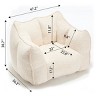 Chenille Lazy Sofa Chair with Foam Filling and Armrests, Square Bean Bag for Reading and Gaming, Lightweight Indoor Seat-Baofuwish - 4 of 4